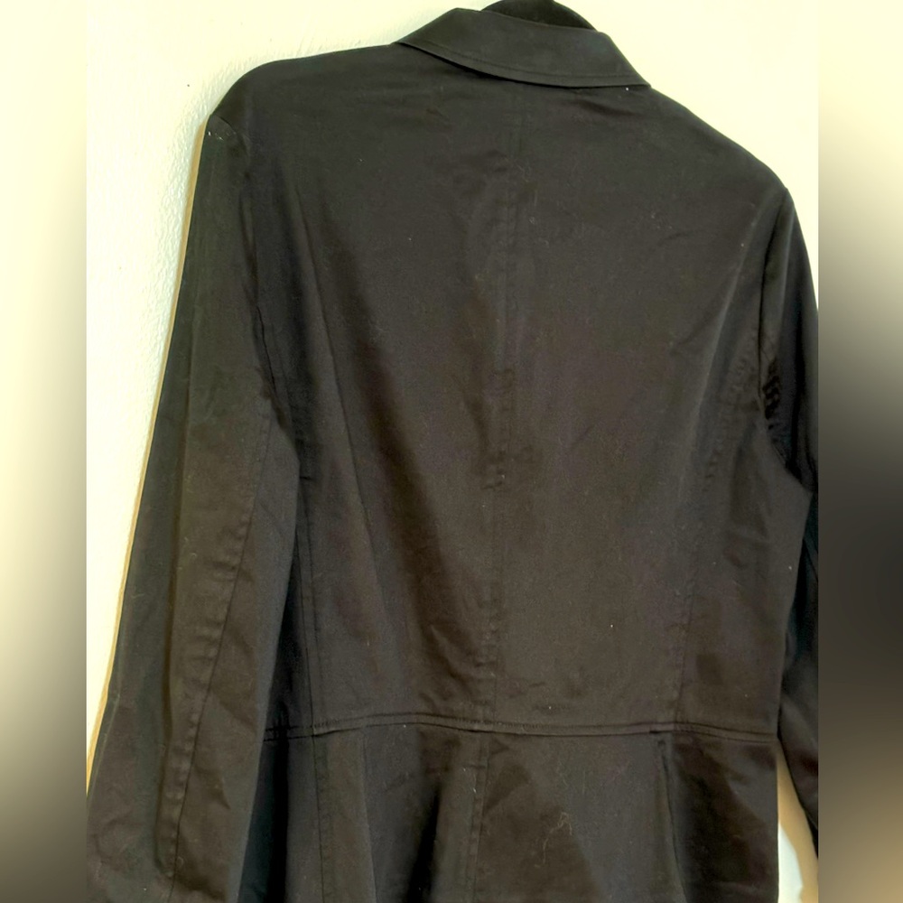 Lauren Ralph Lauren Black Cotton Jacket. Front Pickets, Button Front. Size Large - Picture 7 of 10